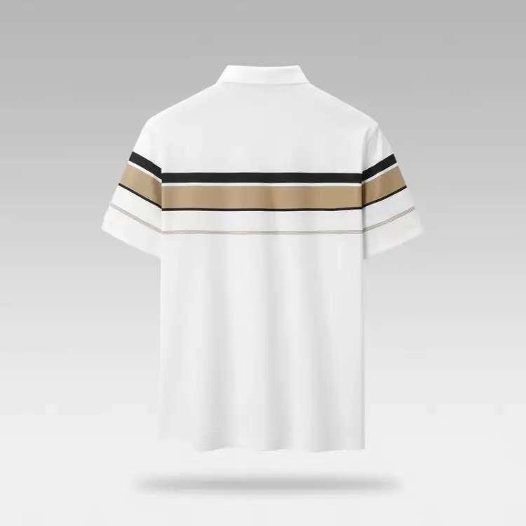 トップス ポロシャツ メンズ 半袖 ストライプ 通気性 綿混 夏 カジュアル M L XL XXL 170 175 180 185 190
