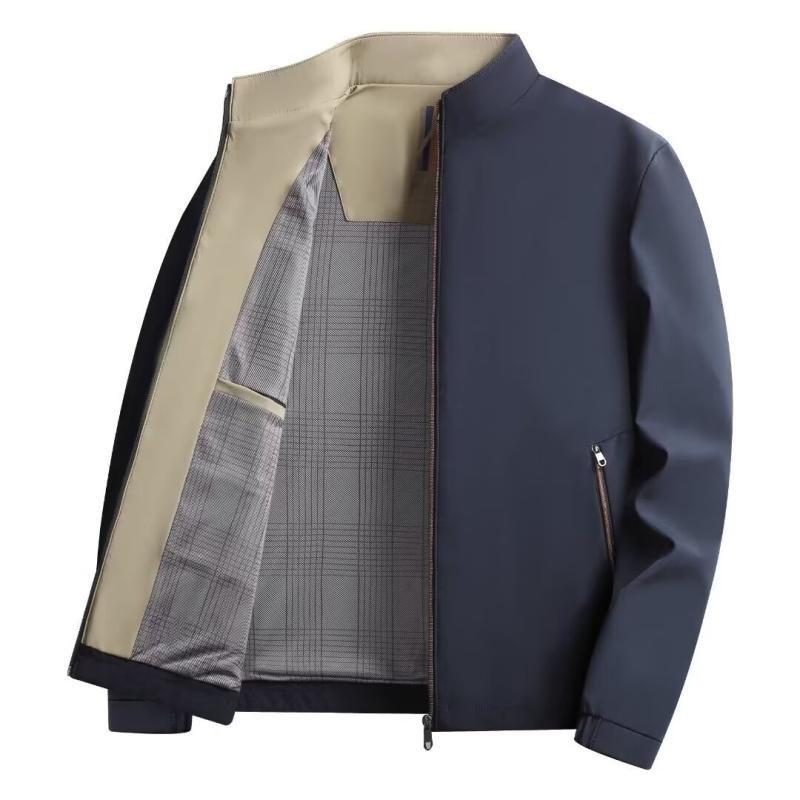 アウター ジャケット メンズ 紺 黒 カーキ ビジネス カジュアル 秋冬 綿混 紳士服 上着 男性用 普段使い 軽量 調整可能