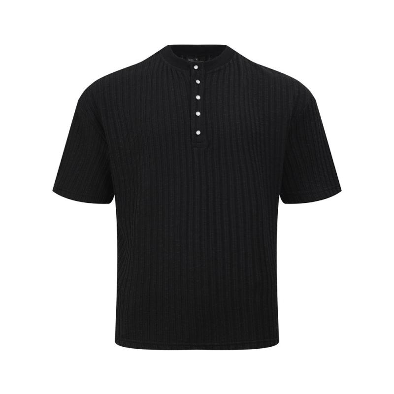 トップス メンズ Tシャツ 半袖 丸首 肌理感 縦条紋 無地 インナー camisetas カジュアル 春夏 カジュアル 夏 春夏 青年 青年 宽松型崩れ防止加工 透気 黒 白