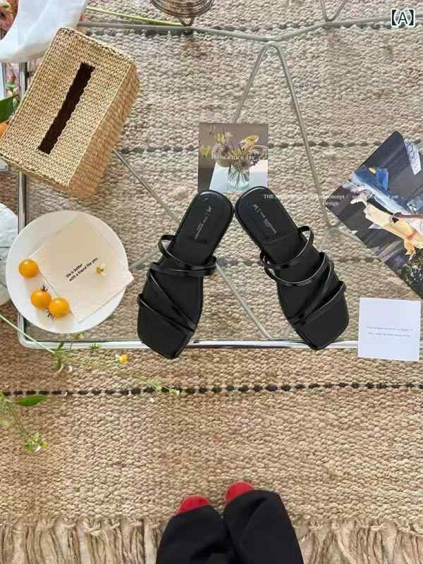 THEMANDAGO 芒大 果 フランス 式 アンドロメダの 極めて シンプルな 細い スリッパの 女性 ローマ サンダルは 夏の 外に 一 字 引きを 着て いる