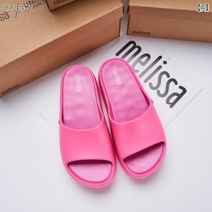 2024 夏の 新型 メリッサ melissa ゼリー 靴の ビスケットの 底の 坂と 厚い 底の スリッパの 女性は 砂浜を 外に 着ます。