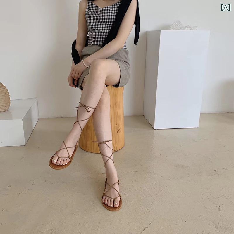 其它 - 2025 ソフトソール超 人気 フラットソールローマンビーチシューズサマーサンダル 女性の ファッション 海辺の 休暇 ストラップサンダル 女性