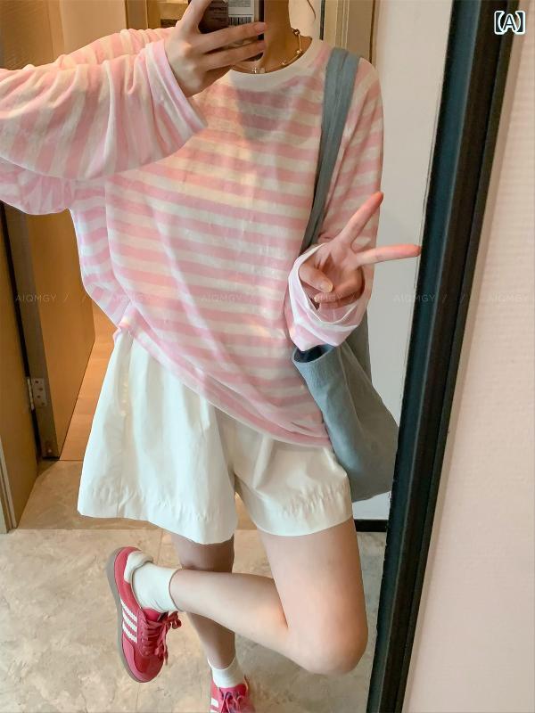 生地名: ポリエステルパターン: ストライプ/チェック柄デザイン: ヘッドセット袖の長さ: 長袖クラフト: アイロンフリー処理貨物番号: XQBB-027ブランド: その他プレートタイプ: ゆったり型服の長さ: 普通タイプ (50cm<衣長 ≦ 65cm)襟タイプ: ラウンドネックスリーブタイプ: 通常の袖流行の要素: マカロン色発売年/季節: 2024年春カラー: ピンクストライプ,イエローストライプ,ブラックストライプ,ブルーストライプサイズ: 40-67.5kgスタイルタイプ: 日韓レジャースタイル: 怠惰な風クロスボーダーの供給源ですか: いいえ製品カテゴリ: Tシャツ