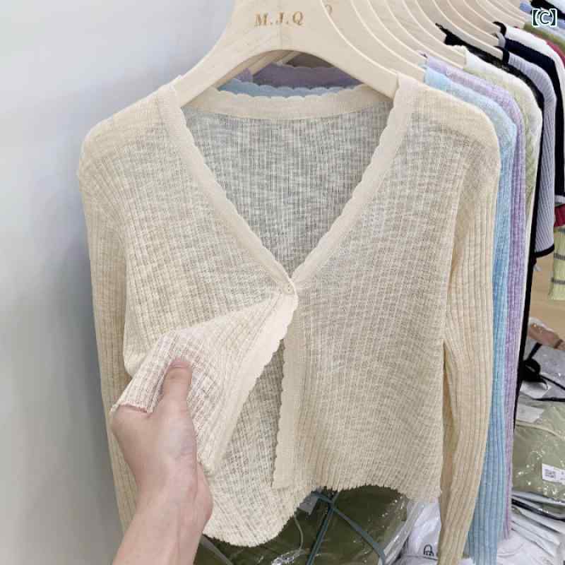 フォークBRのシルクの カーディガンの 女性の 薄い 赤い コートの ストールの 夏の 新型は スカートの 外で ブラウスの 短い ニットの 上着を 配合 します。｜アングル3
