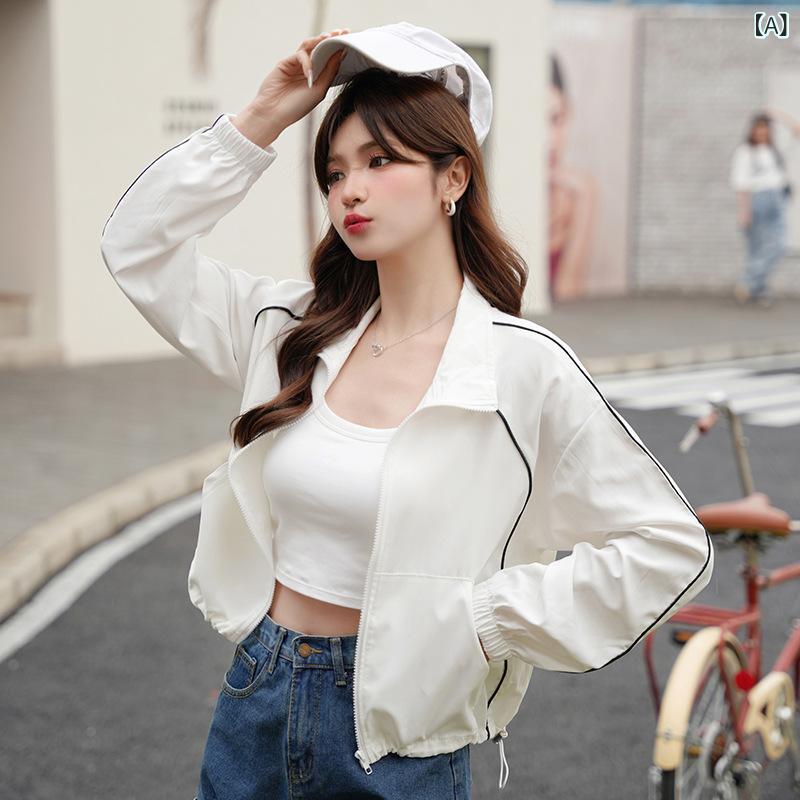 夏の 日本と 韓国の 新しい ファッション カジュアル多 用途 ショート ジャケット 女性 用 スプライシング 日焼け 止め 服 空調 シャツ