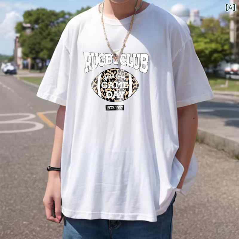  100 % 純綿 半袖 男性 t シャツの トレンドが ゆったり して います。