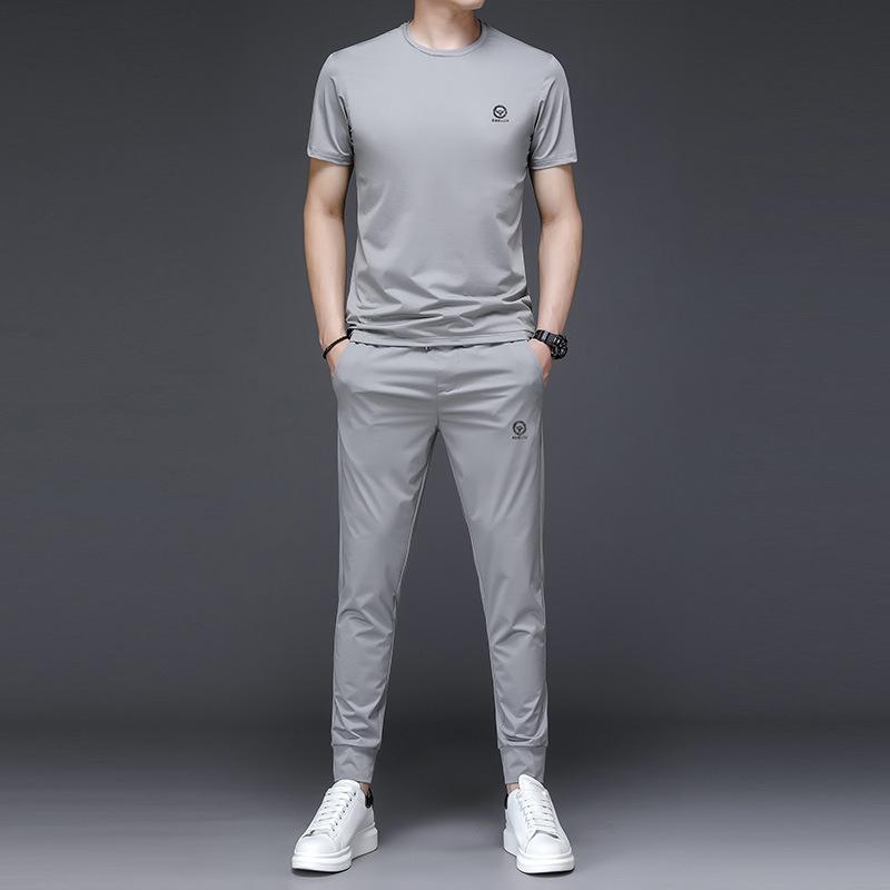 Other - トップス メンズ Tシャツ 短袖 セットアップ 接触冷感 吸湿速乾 夏物 ブラック グレー系
