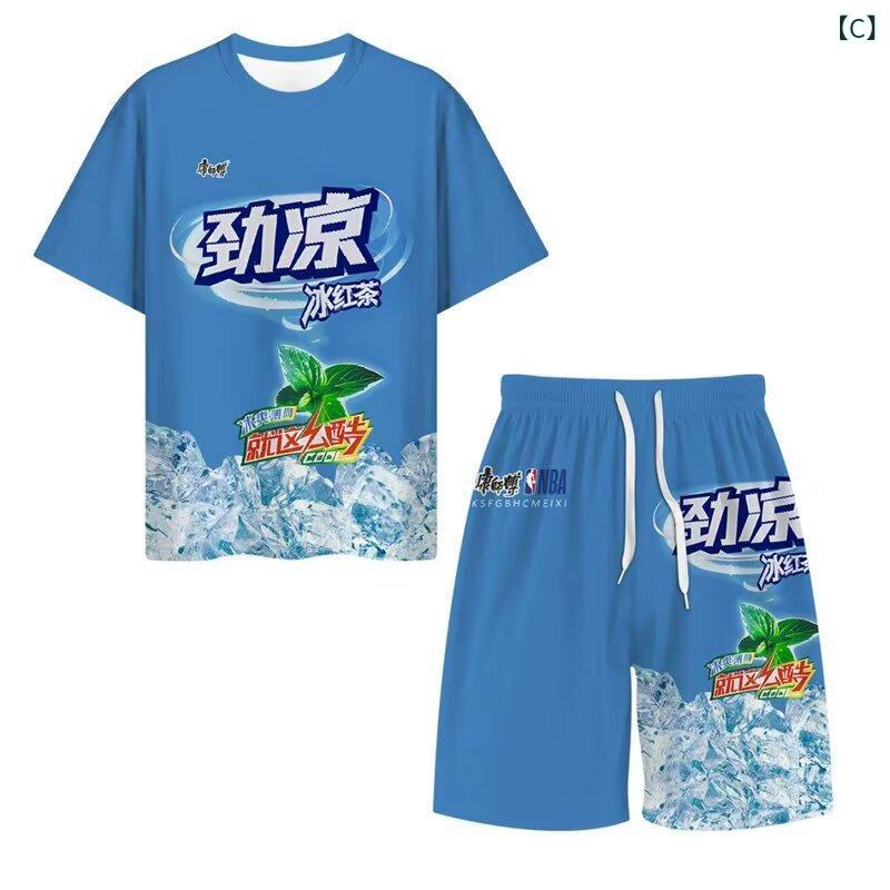 フォークBRのパジャマ セットアップ メンズTシャツ 五分袖パンツ 部屋着 カジュアル 夏物｜アングル3