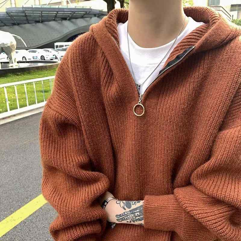 トップス ニット セーター メンズ 秋 韓国風 ゆったり 長袖 Vネック レトロ カジュアル カーディガン