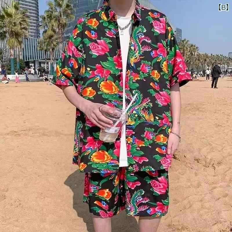 フォークBRのシャツ セットアップ メンズ 5分袖 快適 カジュアル 夏唐装 復古風 XL 2XL 3XL｜アングル3
