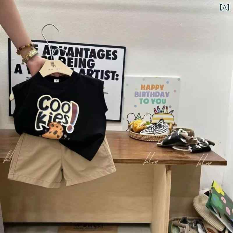 フォークBRの子供 夏 半袖Tシャツ 短パン セットアップ 男の子 女の子 95%綿｜アングル2