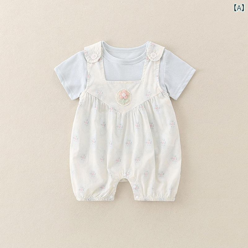 2025 赤ちゃん 春 夏服 女 赤ちゃん ストラップセット 春 新作 韓国 系 乳幼児 ワンピース 2 点 セット