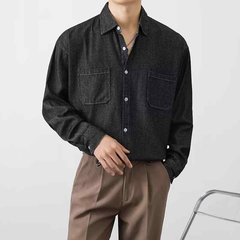 秋物 デニムシャツ メンズ 長袖 カジュアルシャツ デザインシャツ おしゃれ シャツ トップス 男性用 普段使い 春秋 通年 きれいめ ファッション 紳士服