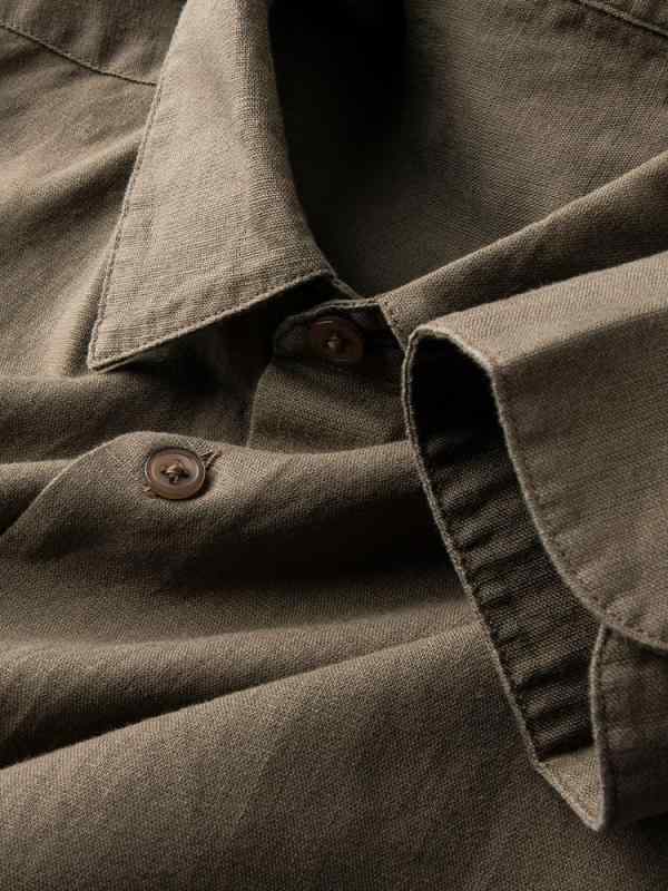 トップス メンズ シャツ 春服 ビジネス カジュアルシャツ 長袖シャツ 無地シャツ 麻混素材 通気性 防シワ 吸湿速乾 軽量 青年向け 日常使い M L XL 2XL 3XL 4XL