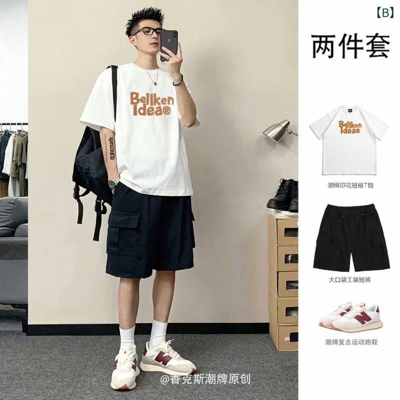 Tシャツ メンズ 半袖 夏服 綿素材 ゆったり カジュアル トップス 運動 スポーツウ...