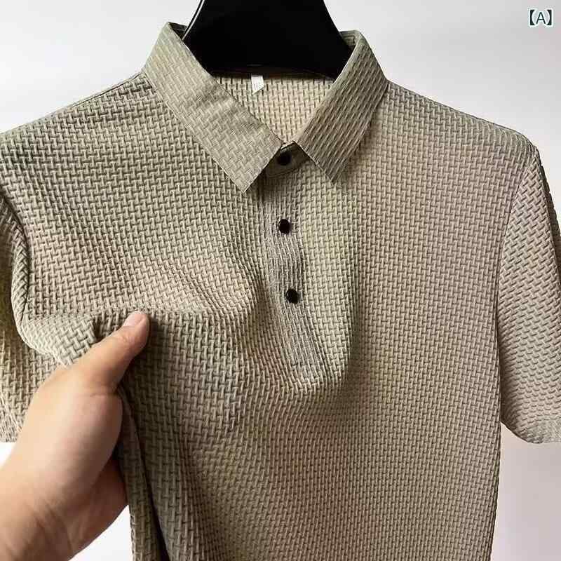 2024年春夏 メンズ ポロシャツ 半袖 無地 シンプル カジュアル ビジネス 通勤 涼感 紳士服 トップス M L XL 2XL 3XL 4XL