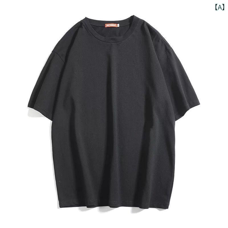 夏の シンプルな純 色の 半袖の 韓国 版の ゆったり した 丸首の t シャツの 男女の タイプの カップルの 潮流の 5 半袖は 底の 上着を..