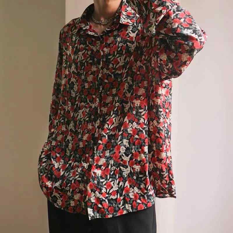 樂天商城 - シャツ メンズ 長袖シャツ 花柄シャツ 港風シャツ カジュアルシャツ 薄手シャツ