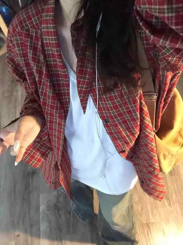 シャツ メンズ レディース 長袖 レトロ風 赤 チェック柄 ゆったり カジュアル 春秋 アウター トップス おしゃれ かわいい