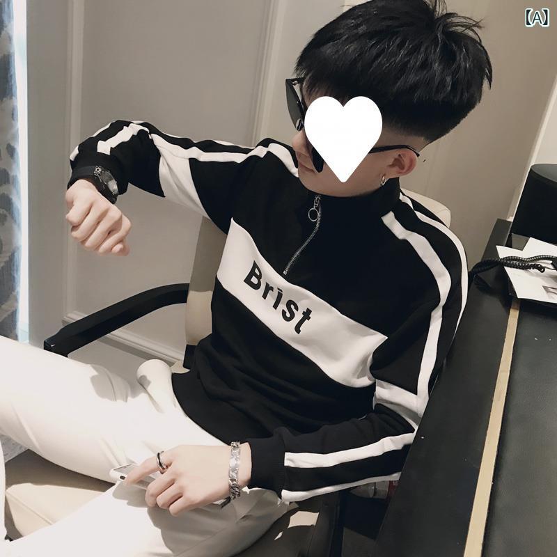 春と 秋の 社会 精神の 若者の パーカーの 男性の ファスナーは 青少年の 長袖の t シャツの 韓国 版の 潮流の ごろつきの ハンサムな 上着を 修理 します。