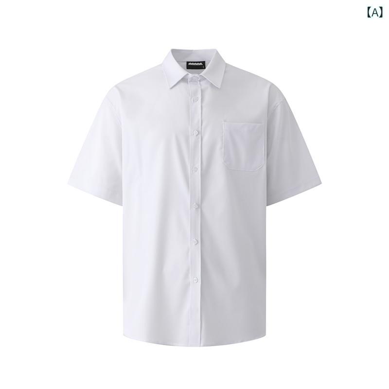 MR カレッジ スタイル 半袖 シャツ メンズ 韓国 通勤 DK 制服 インナー 夏 ルーズカジュアル 無地 シャツ