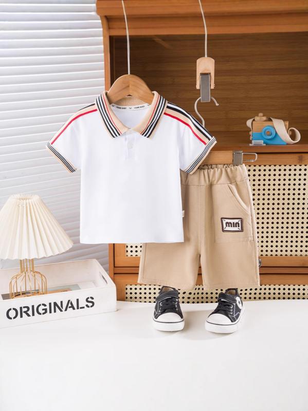 男の子 半袖 ポロシャツ 夏服 韓国風 薄手 ハーフパンツ セットアップ 80cm 90cm 100cm
