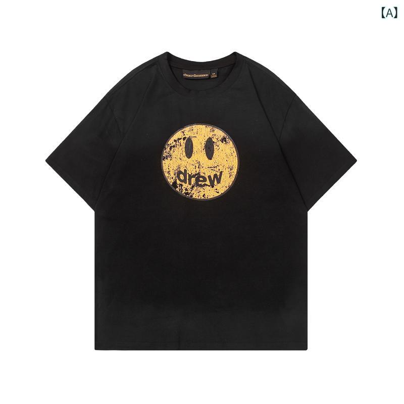 Tシャツ メンズ 半袖 笑顔 カジュアル 夏服 綿100% 黒 - 2