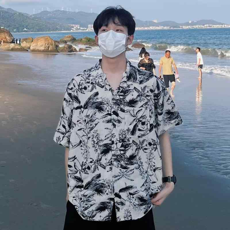 シャツ メンズ 薄手 半袖 花柄 カジュアル 薄い 春夏用 おしゃれ かっこいい おしゃれ 短袖 お ...