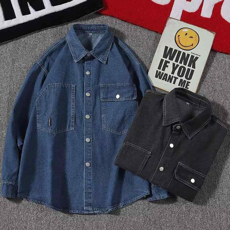 デニムシャツ メンズ 長袖シャツ トップス カジュアルシャツ 春秋 紳士服 男性用シャツ 水洗加工 ゆったりめ おしゃれ ファッション