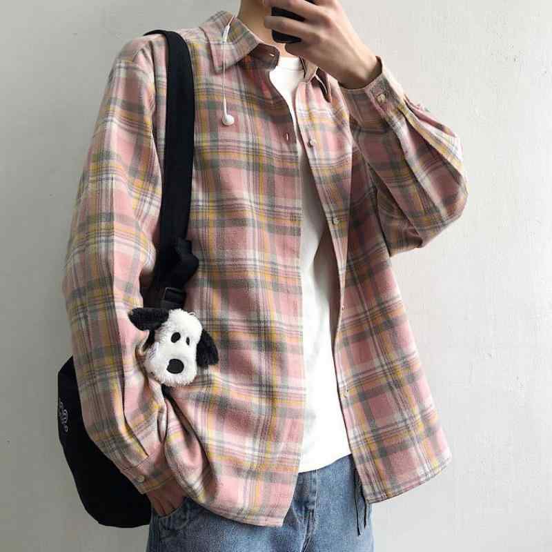 シャツ メンズ 格子柄 春秋 カジュアル おしゃれ 長袖 トップス 男性用