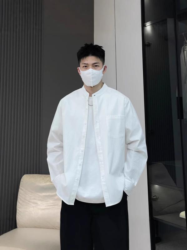 春 春秋 快適 紳士用 長袖 シャツ 白 黒 M L XL XXL XXXL