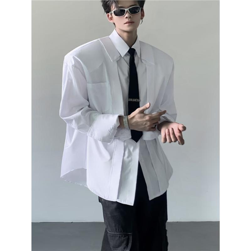 メンズ シャツ 春秋 カジュアルシャツ 上品 高級感 長袖シャツ 無地シャツ 軽量シャツ シンプルシャツ ゆったりシャツ おしゃれシャツ 大人カジュアルシャツ