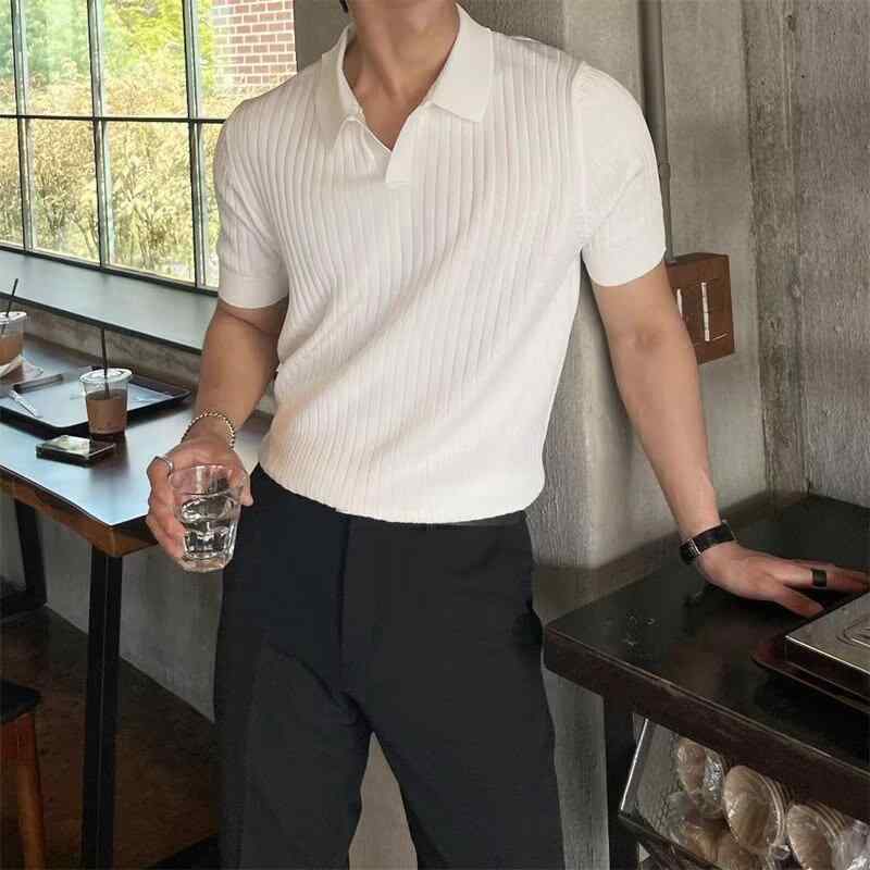 POLOシャツ メンズ 半袖 夏 接触冷感 軽量 通気性 丸首 無地 ブラック ホワイト M L XL 2XL 3XL