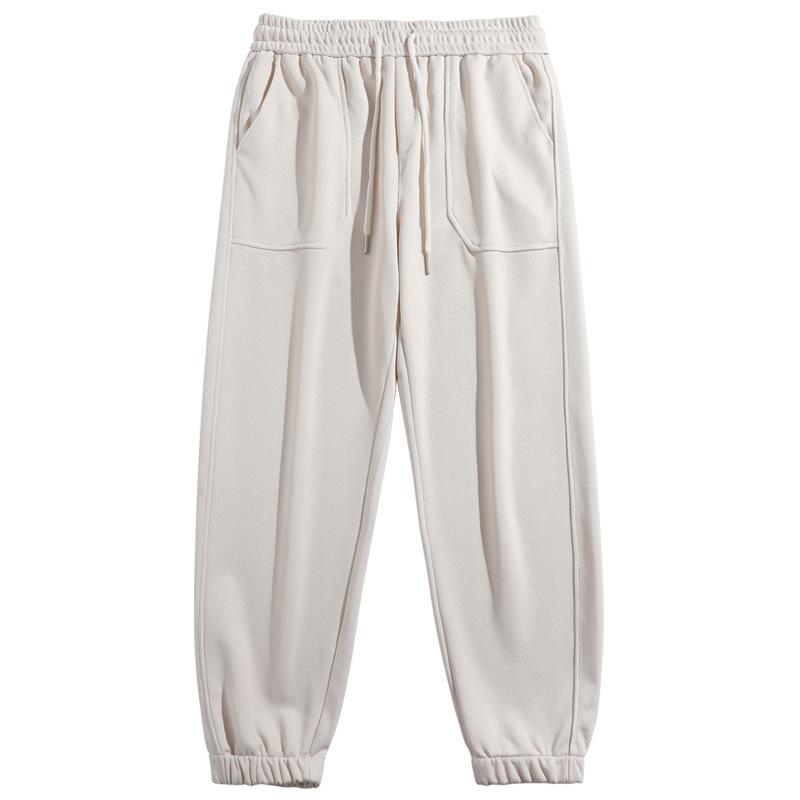 mens casual pants winter warm fleece lined adjustable hem