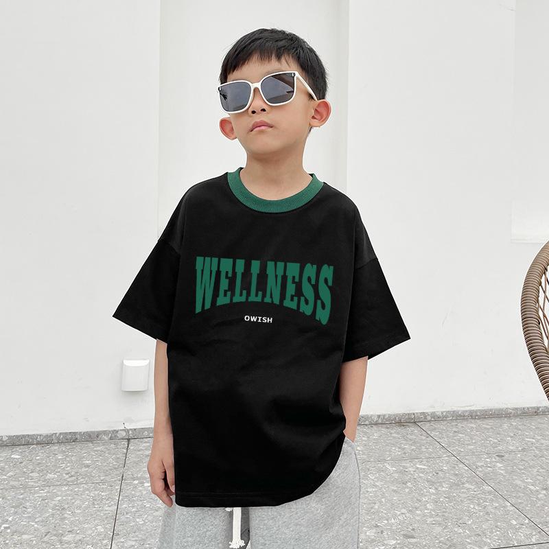 トップス 綿 半袖 Tシャツ キッズ 男の子 女の子 春夏 アルファベット プリント カ...
