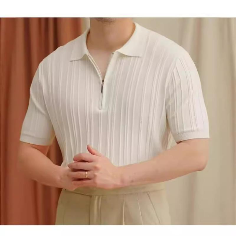 POLOシャツ メンズ 半袖 春夏 カジュアル 無地 ジッパー付き トップス 夏用 薄手 通気性 おしゃれ シンプル ファッション 父の日 プレゼント