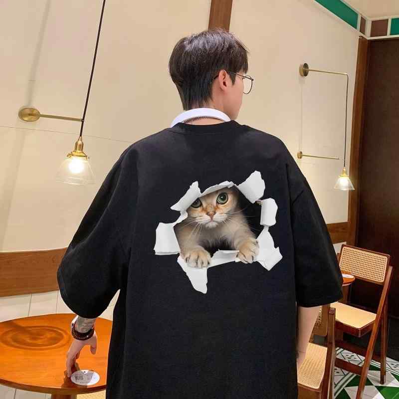 Tシャツ メンズ 半袖 動物柄 プリント ゆったり カジュアル 薄手 夏 通年着用可