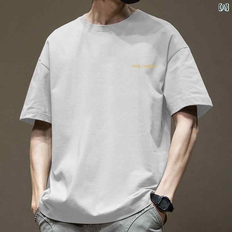 トップス メンズ 半袖 camisetas 速乾シャツ 男性用 ゆったり 上着 トレーニングウェア 半そで プリント ファッション