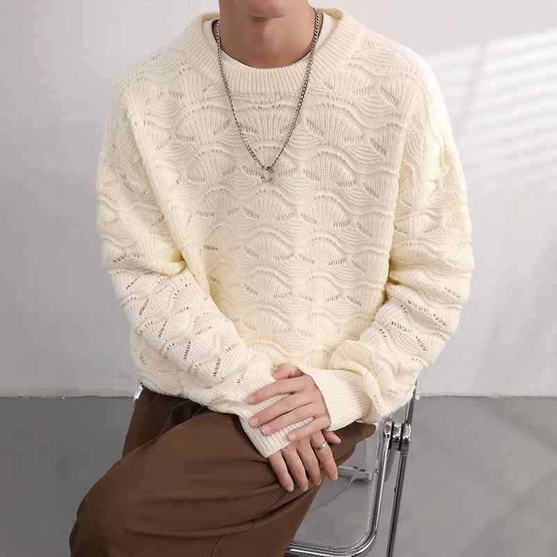 ニットセーター メンズ 秋冬 長袖 ゆったり 学生 韓国風 ペアルック おしゃれ カジュアル 男性用 紳士服 冬物 トップス 男性 紳士 毛糸セーター 暖かい 快適 柔らかい素材 通年 人気 おすすめ 普段着 部屋着}