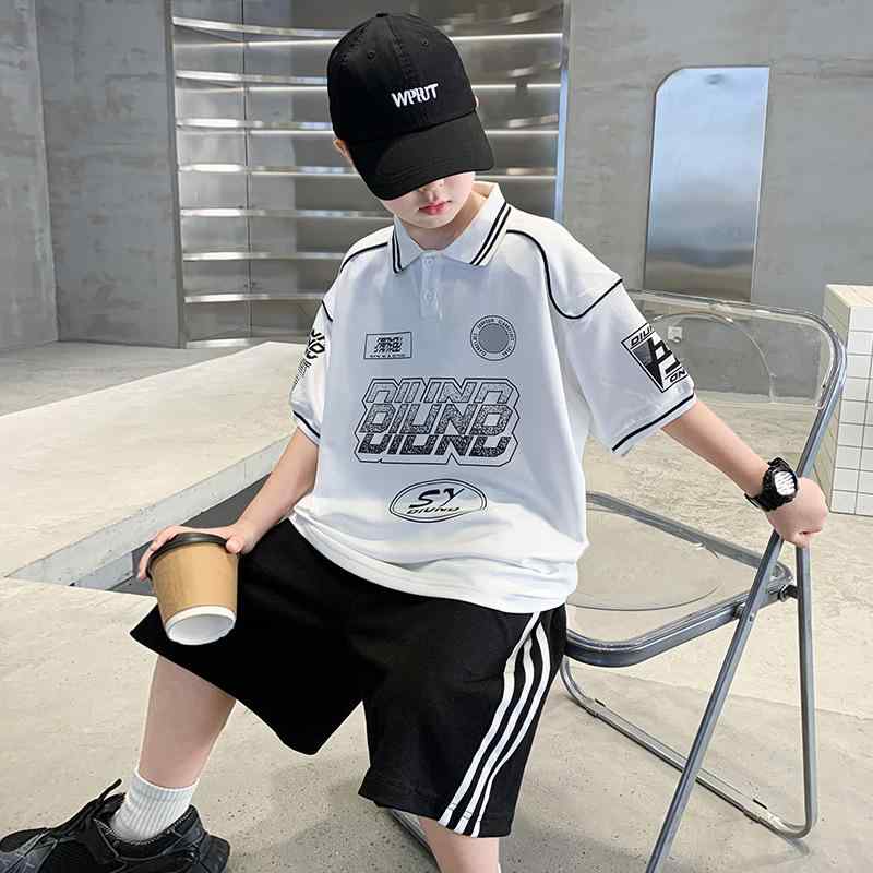 男の子 半袖 ポロシャツ 夏 セットアップ 韩范 カジュアル スポーツウェア 2点セット 男の子 かっこいい
