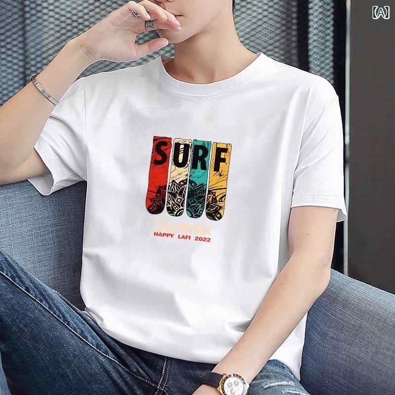 メーカー 卸売り 半袖 t シャツ 男性 半袖 シャツ 男性 丸首 白色 プリント シンプルな t シャツ