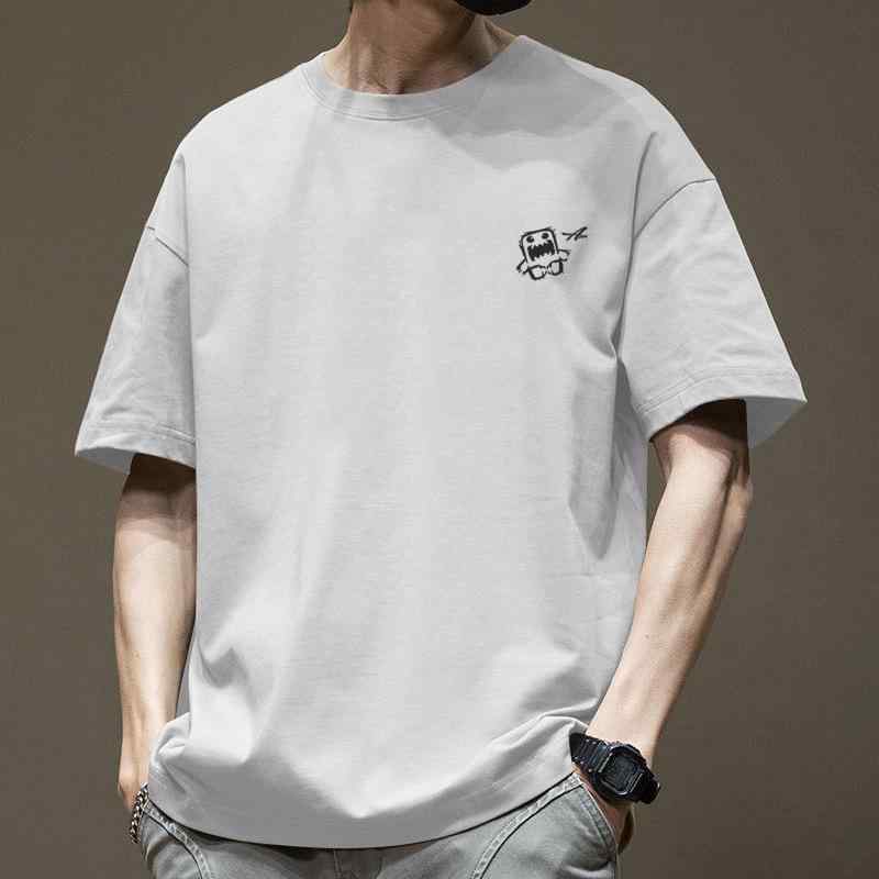 樂天商城 - Tシャツ メンズ 半袖 Tシャツ 綿 コットン カジュアルTシャツ 春夏用 Tシャツ 白 黒Tシャツ 人気Tシャツ おしゃれ Tシャツ ドロップショルダーTシャツ 快適 Tシャツ 柔らかい Tシャツ 通気性 Tシャツ メンズファッション 10代 20代