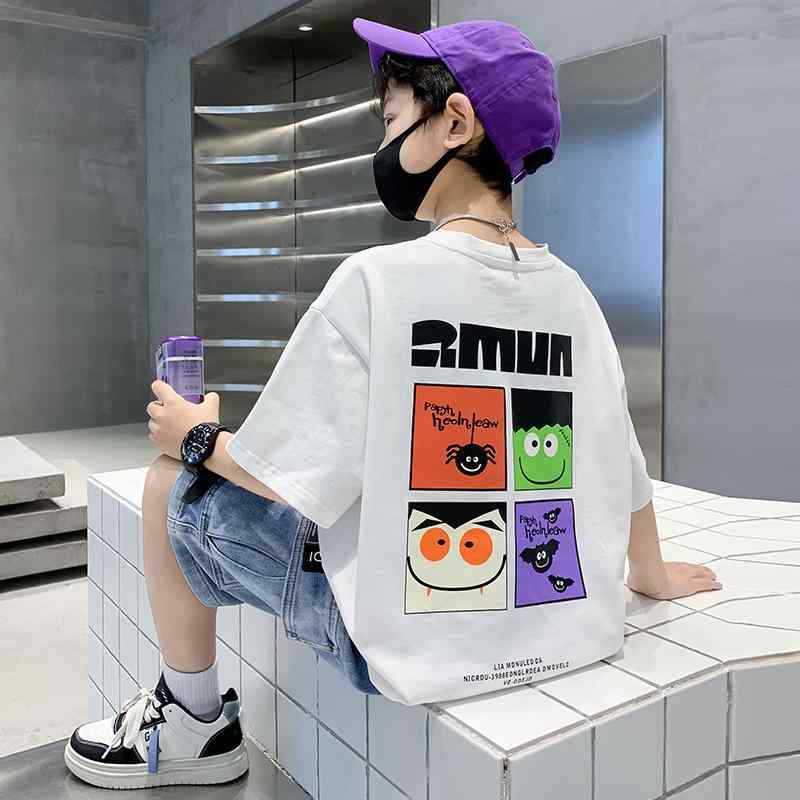 樂天商城 - 童装 男子 Tシャツ 半袖 夏 カートゥーン 帅气 宽松 休闲 百搭 上衣
