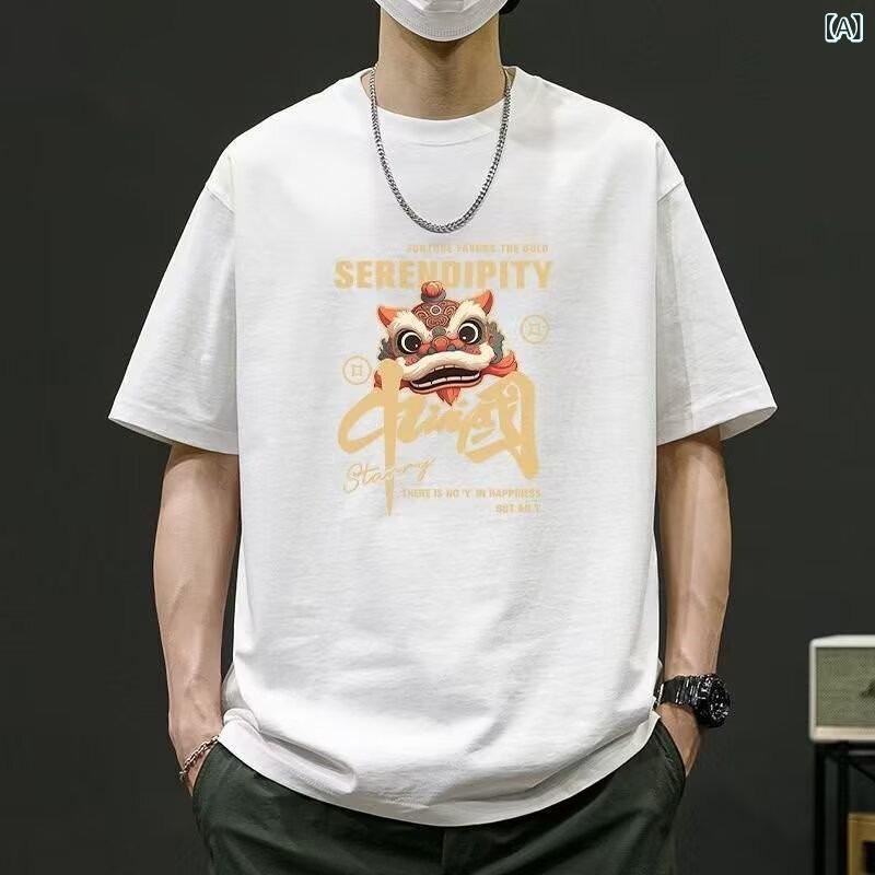 Tシャツ メンズ 夏 白Tシャツ 漢字プリント 英字プリント 綿100% ゆったりシルエット カジュアル ラグラン袖 通気性 速乾 カジュアル おしゃれ ファッション トップス 男性用トップス