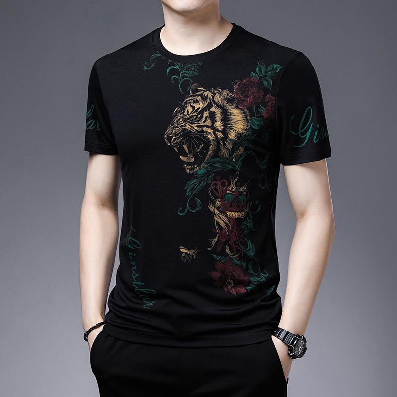 Tシャツ メンズ 半袖 丸首 プリントTシャツ 中年中年 春夏 カジュアル 通気性 ファ...