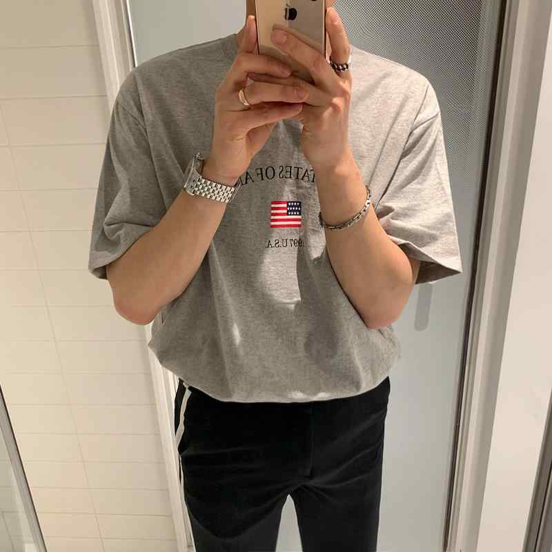 樂天商城 - Tシャツ メンズ 春夏 半袖 丸首 綿 プリント 英字 ゆったり カジュアル 黒