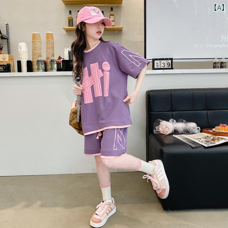 女の子 用 スーツ 2025 新作 夏物 中高生 向け おしゃれ 薄手 レター プリント 半...