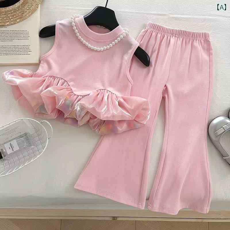 夏の 女の子の スーツ 2025 新型 ベスト t シャツの マイクロ ラッパの ズボンの ...