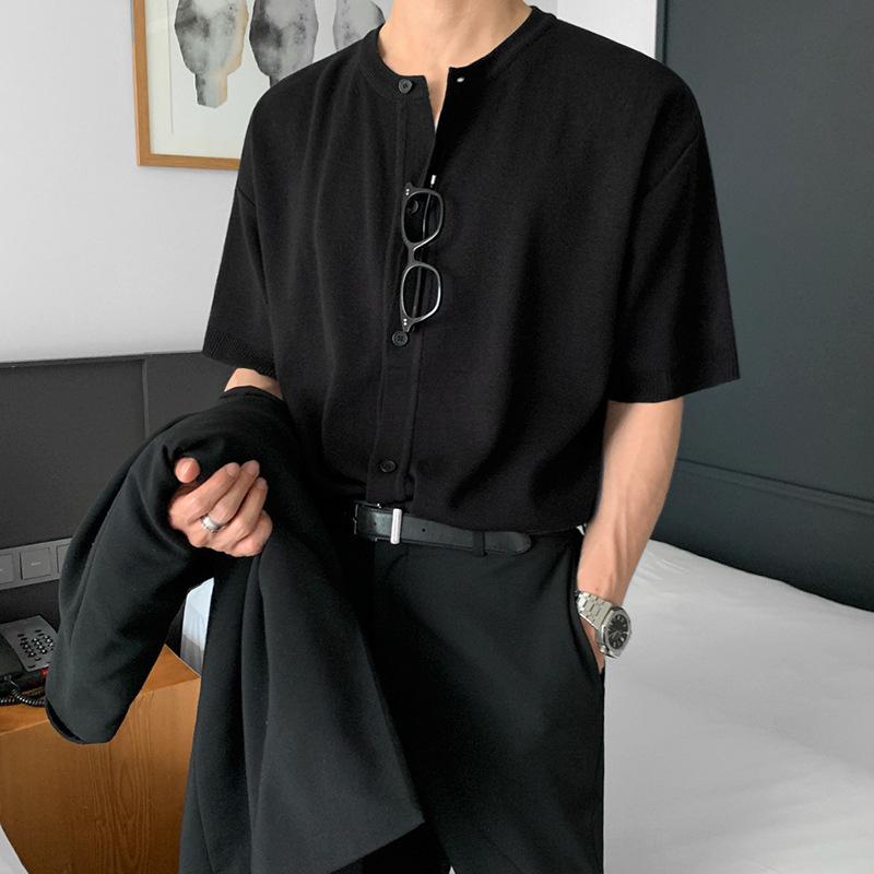 メンズ トップス Tシャツ 半袖 薄手 品質 カジュアルシャツ グレー 黒