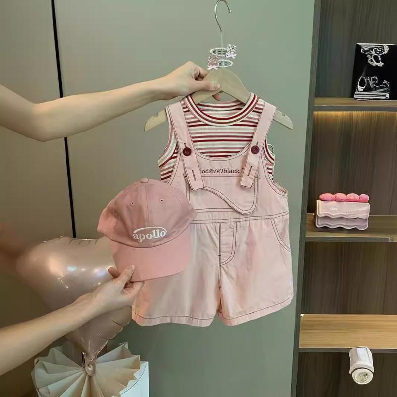 子供服 女の子 セットアップ 夏 薄手 ベビー服 おしゃれ かわいい トップス＆ショートパンツ 2点セット 綿100%